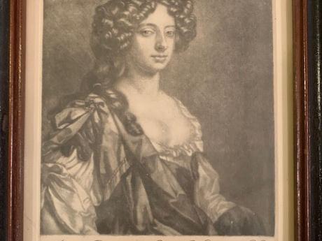 Framed historic photo labelled "The Countess of Stamford"