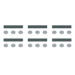 3 columns of tables with chairs along one side