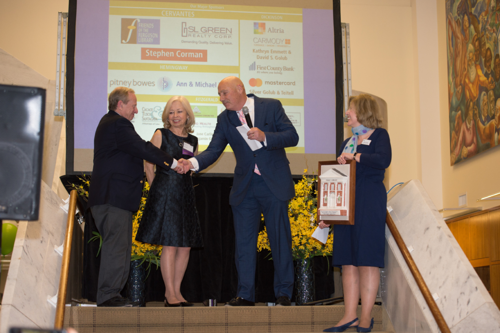 Jay and Mary accepting gift