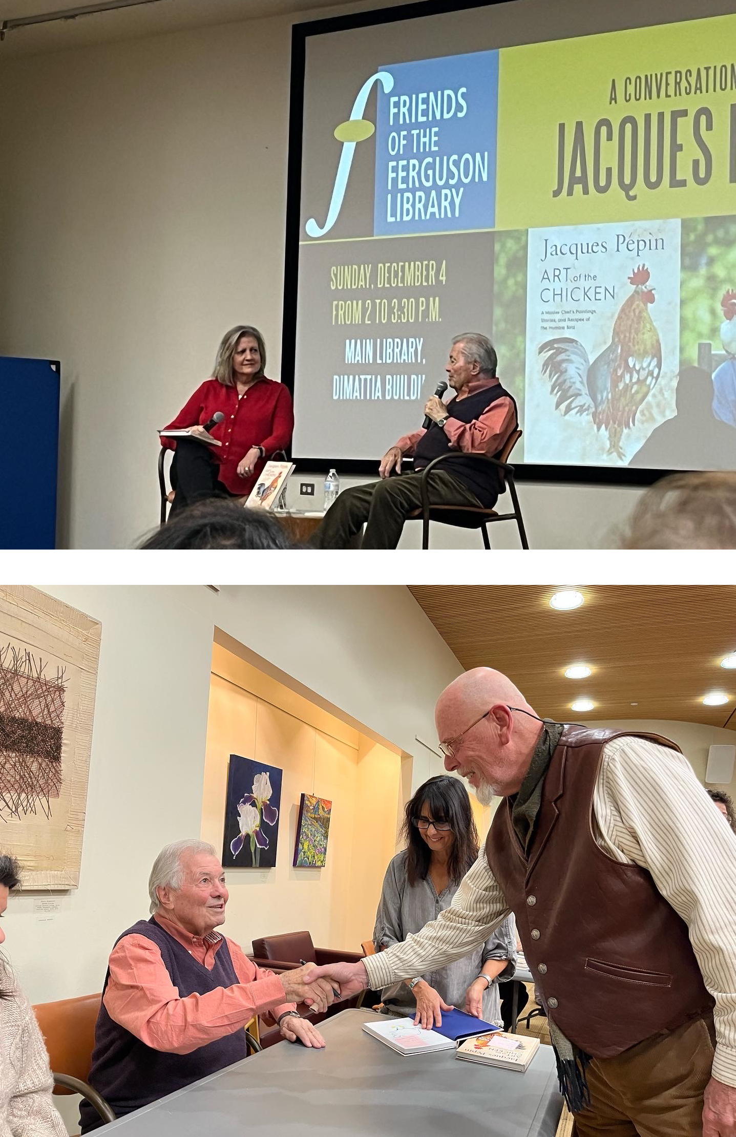 Legendary chef Jacques Pepin at the library.