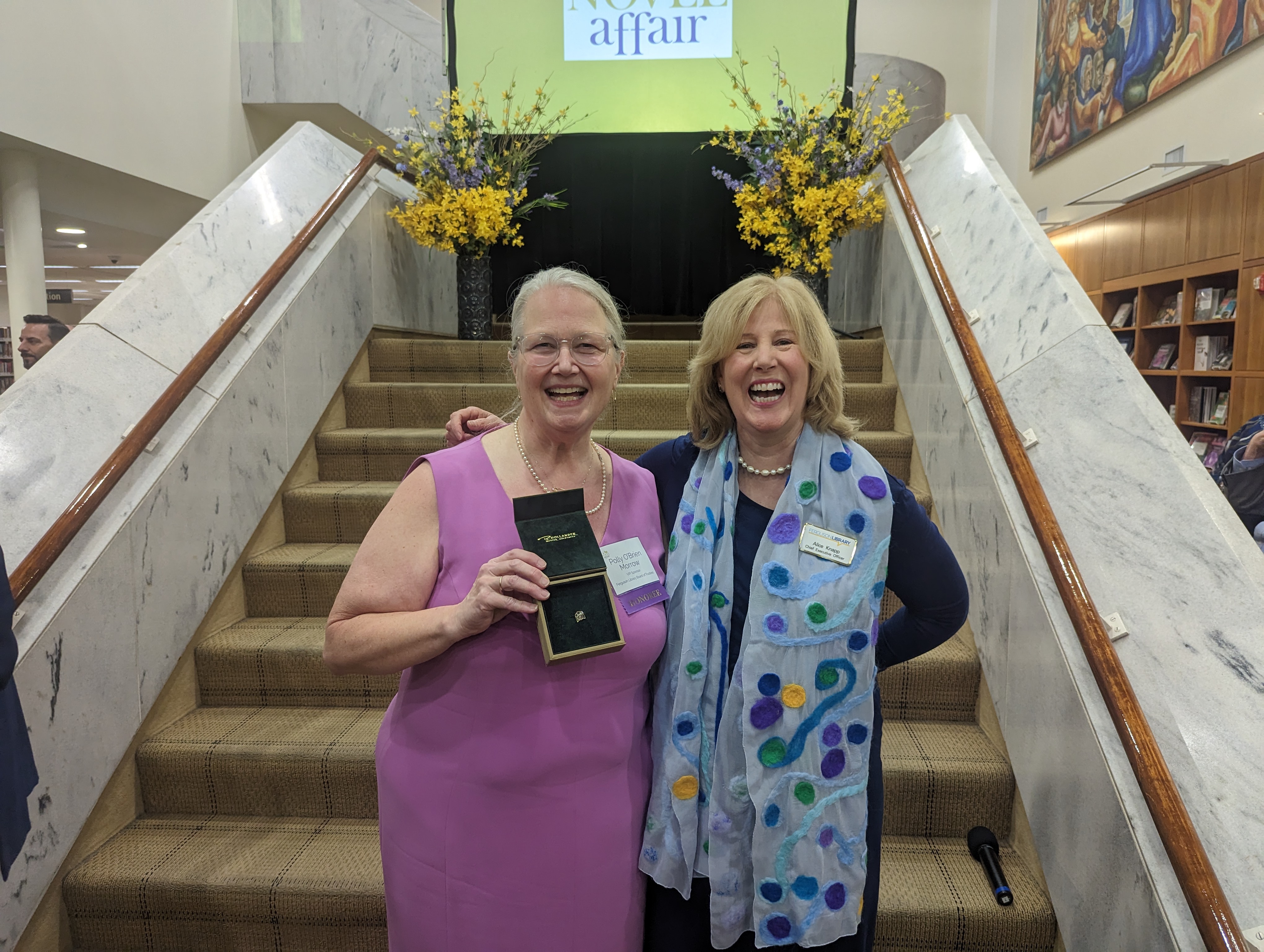 Alice and Polly with her award.jpg