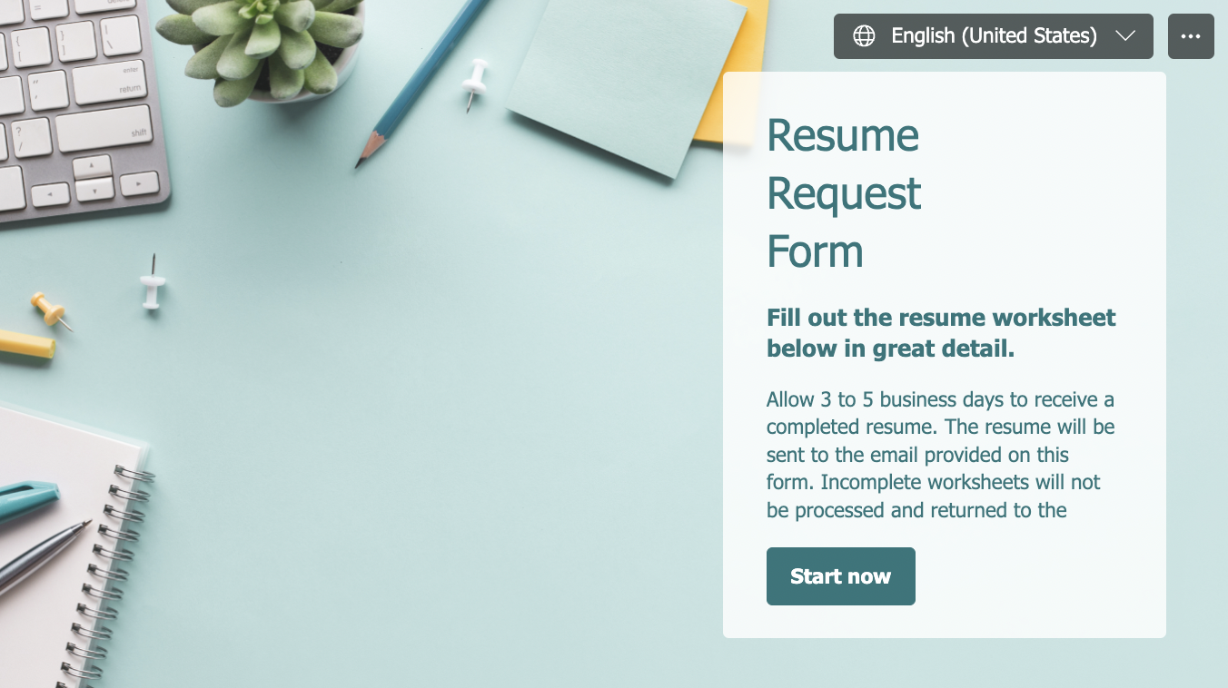 Resume Request Form 2