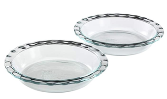 Two 9.5-inch Glass Pie Dishes