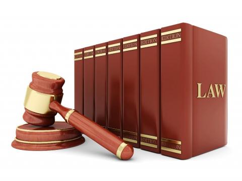 Law with books and gavel