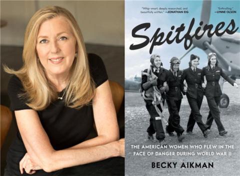 Becky Aikman with Spitfires
